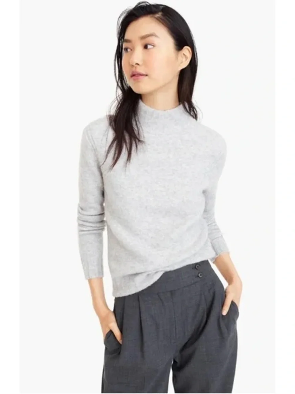 J. Crew Light Gray Mock Neck Sweater 901